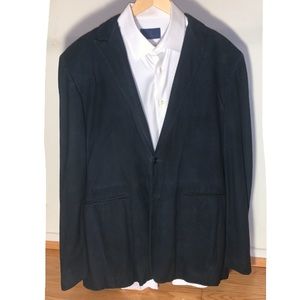 John Varvatos Blue Suede Jacket